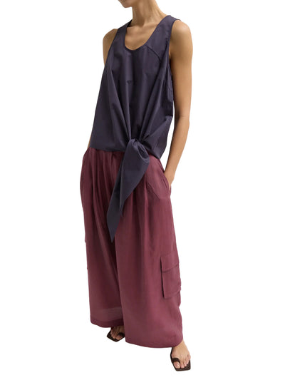 Eco Poplin Tie Front Top