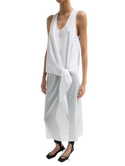 Eco Poplin Tie Front Top