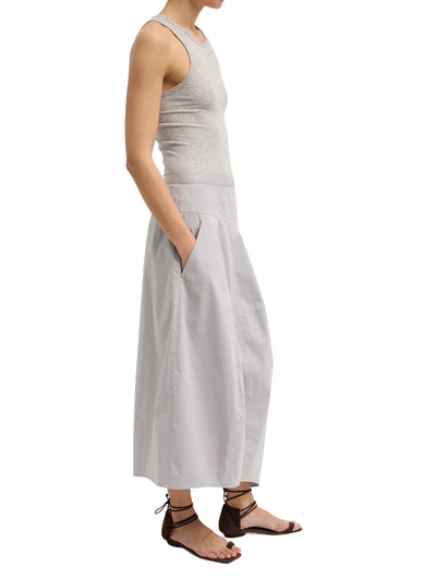 Garment Dyed Silky Cotton Asymmetrical Balloon Skirt