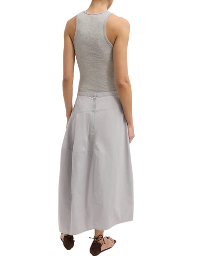 Garment Dyed Silky Cotton Asymmetrical Balloon Skirt