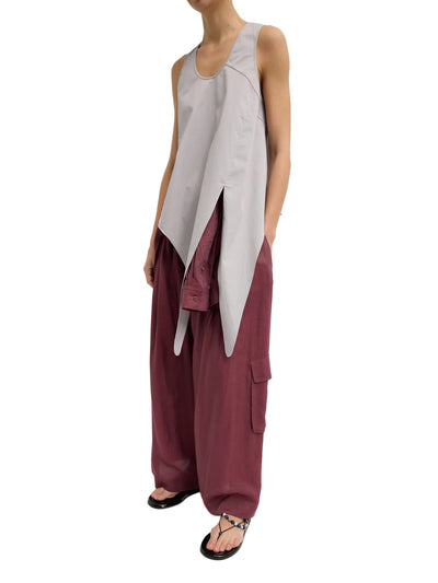 Garment Dyed Silky Cotton Tie Front Top