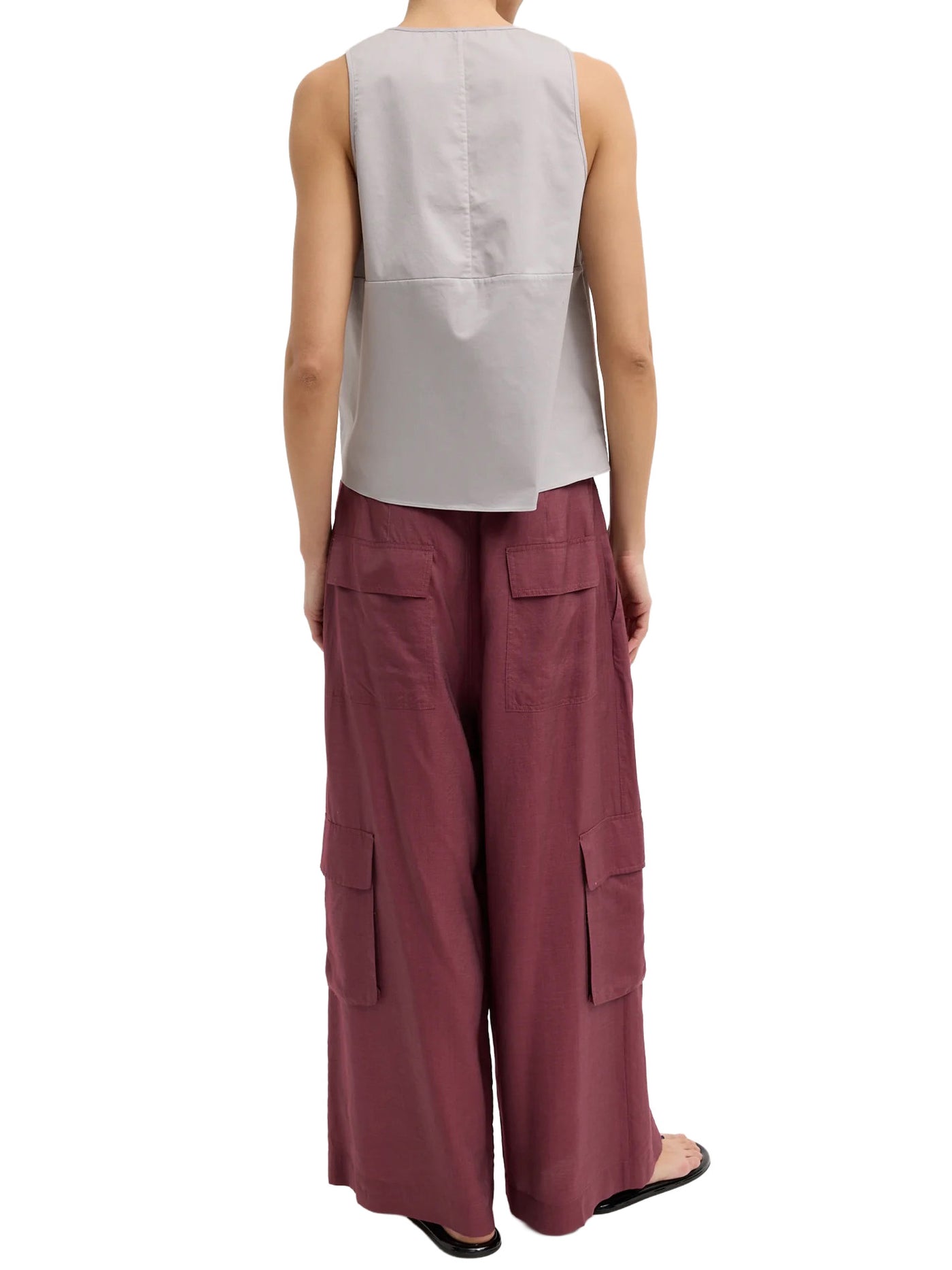 Garment Dyed Silky Cotton Tie Front Top