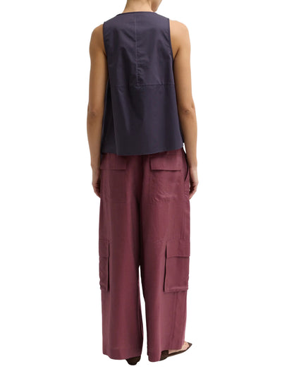 Silk Voile Cargo Triple Pleat Pant