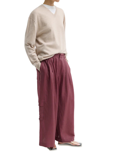 Silk Voile Cargo Triple Pleat Pant