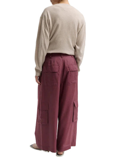 Silk Voile Cargo Triple Pleat Pant