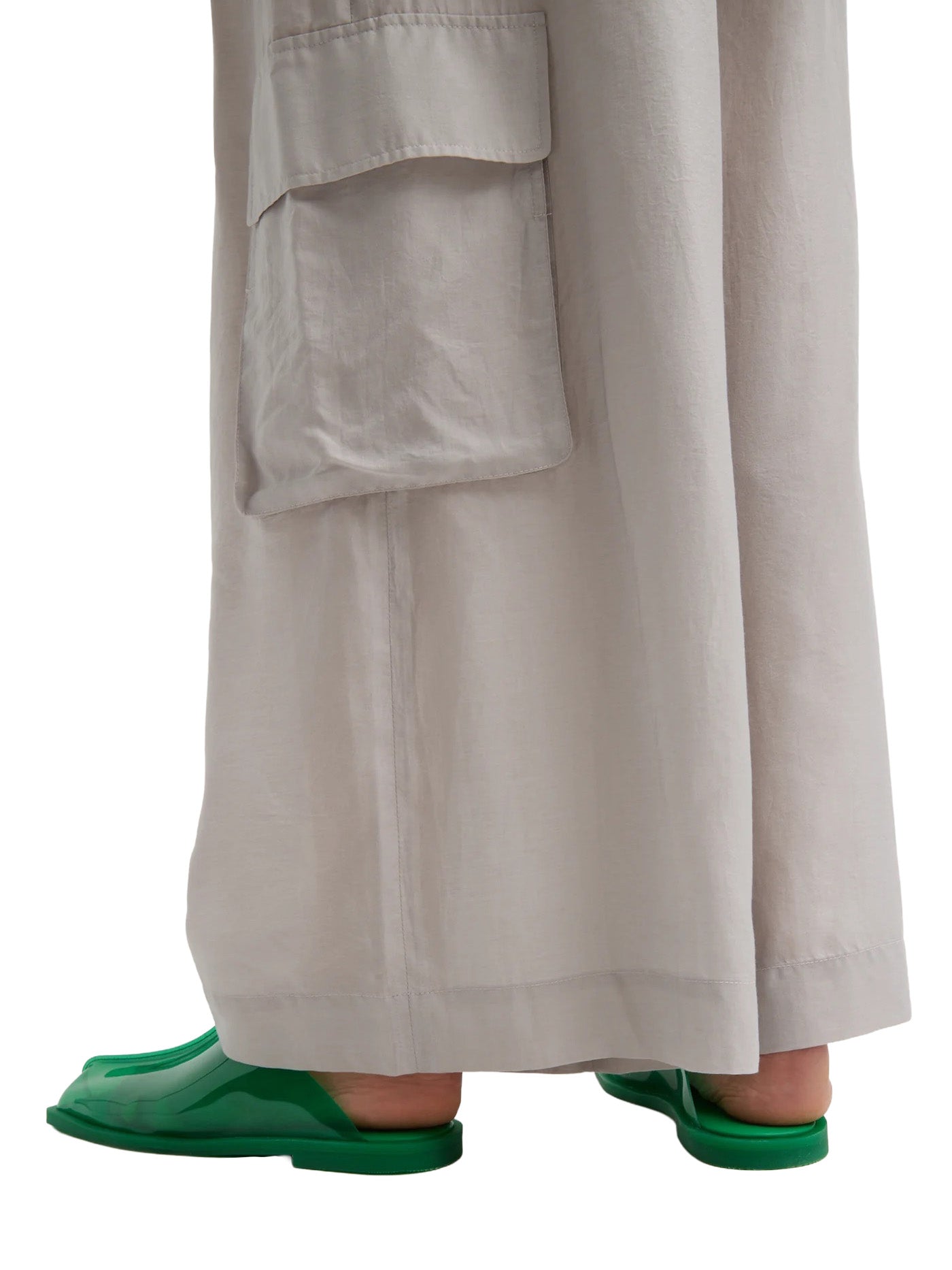 Silk Voile Cargo Triple Pleat Pant