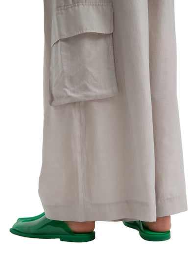 Silk Voile Cargo Triple Pleat Pant