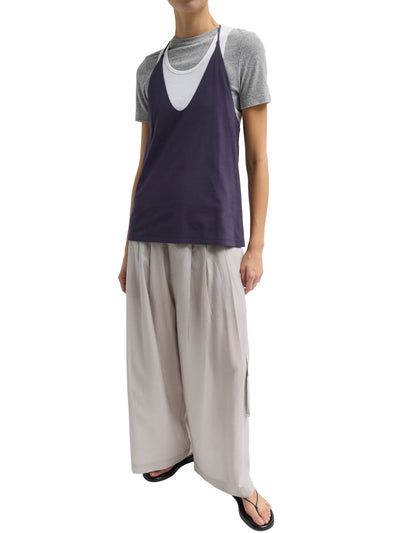 Silk Voile Cargo Triple Pleat Pant