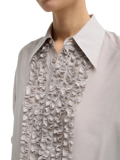 Silk Voile Easy Tuxedo Shirt