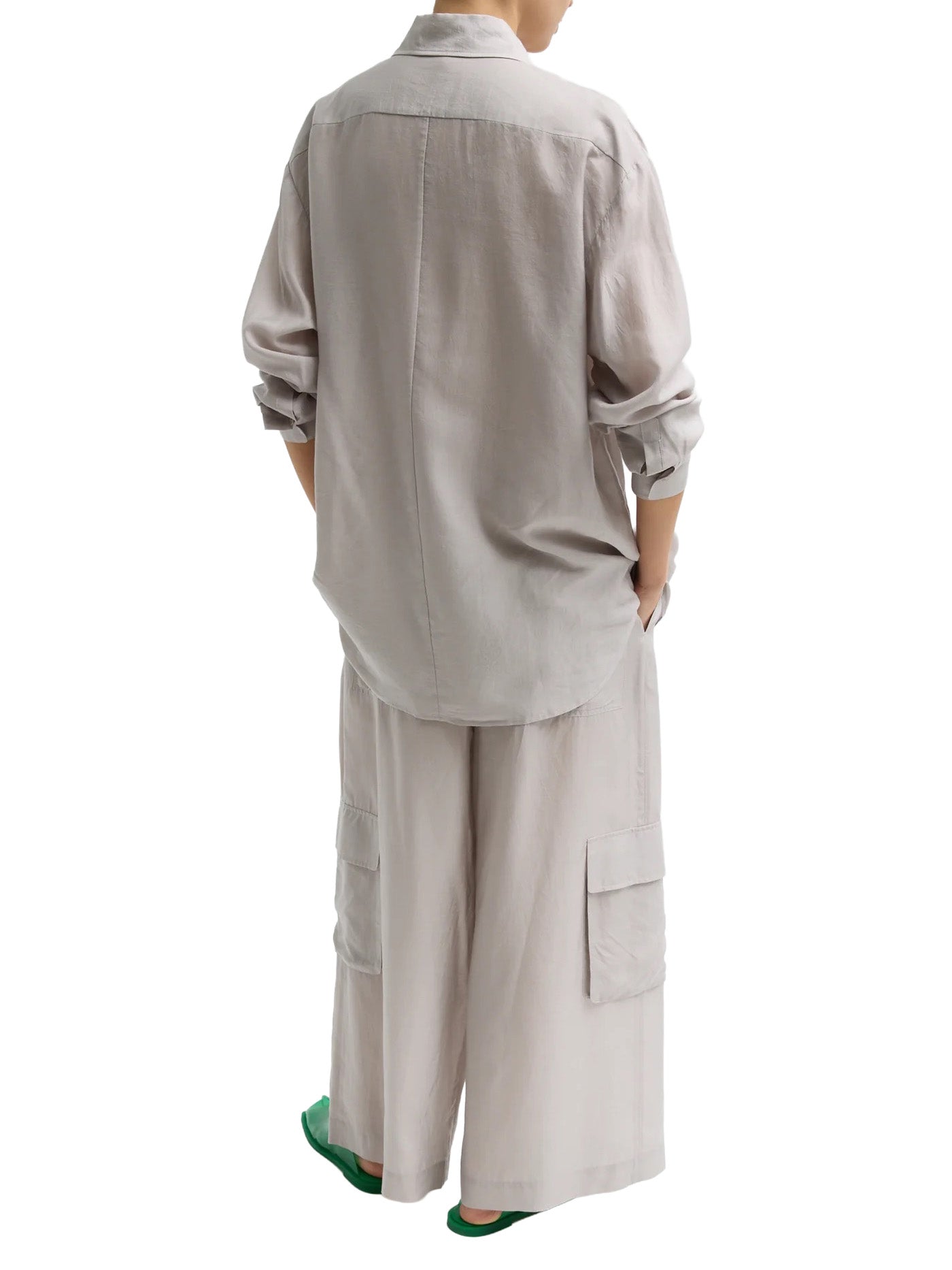 Silk Voile Easy Tuxedo Shirt