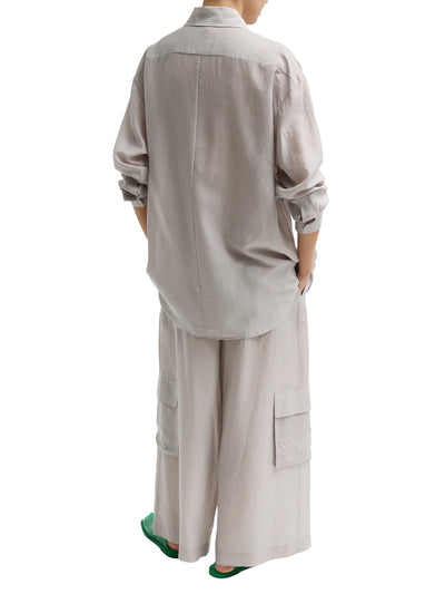 Silk Voile Easy Tuxedo Shirt
