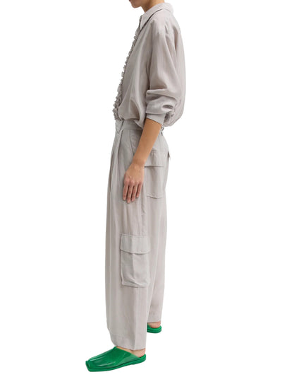 Silk Voile Easy Tuxedo Shirt