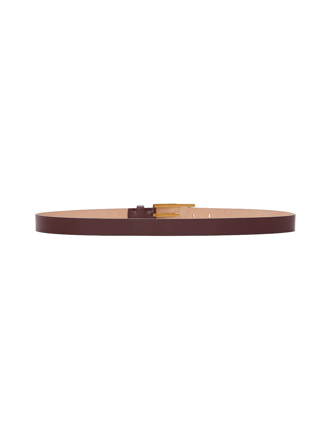 Pin-Buckle Belt In Burgundy Smooth Leather