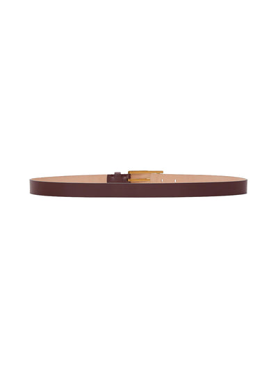 Pin-Buckle Belt In Burgundy Smooth Leather