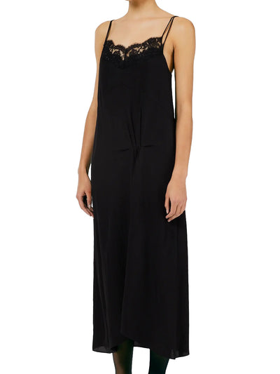 Lace Slip Dress in Black