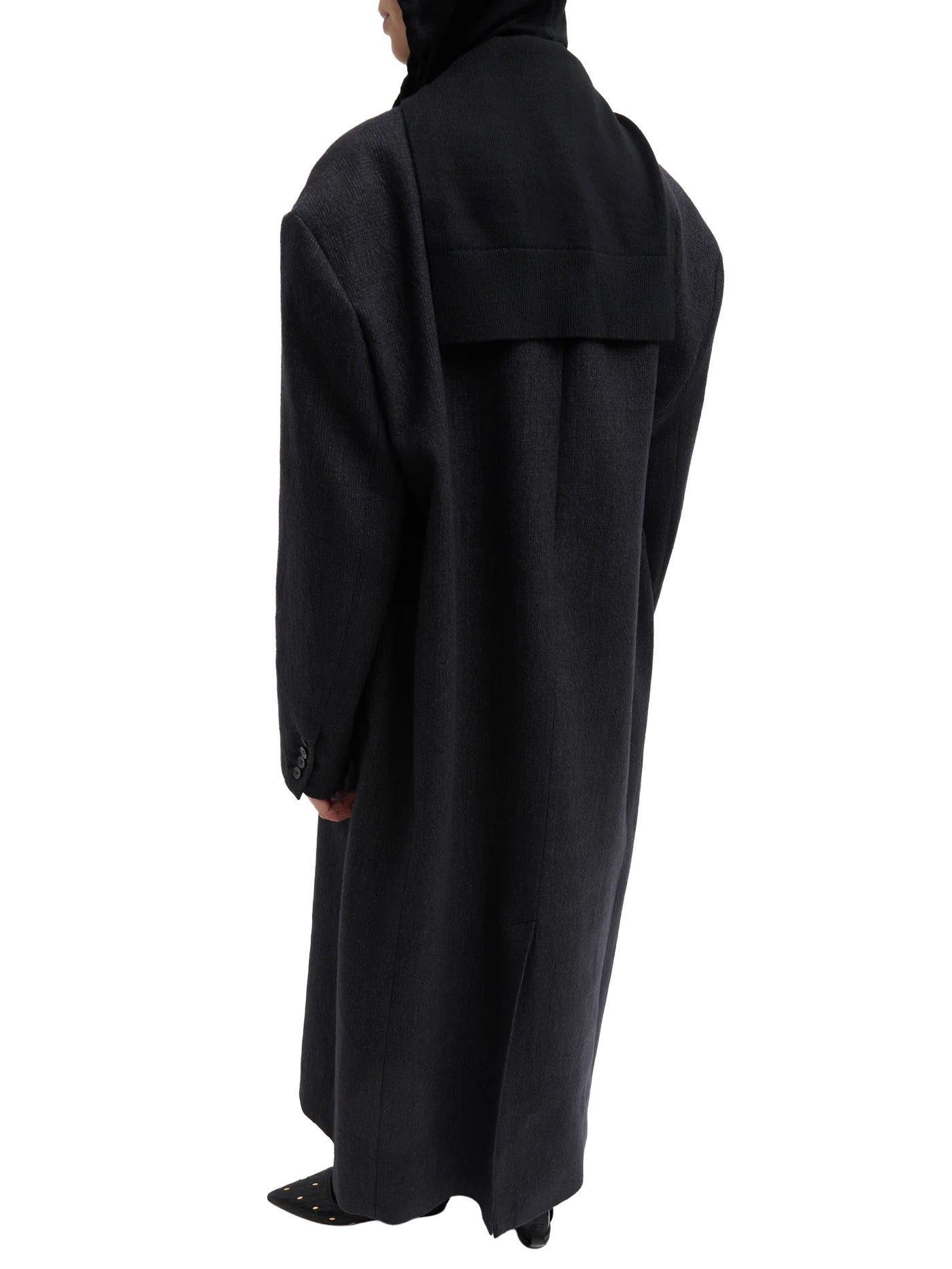 Light Weight Airy Extrafine Wool Hooded Scarf