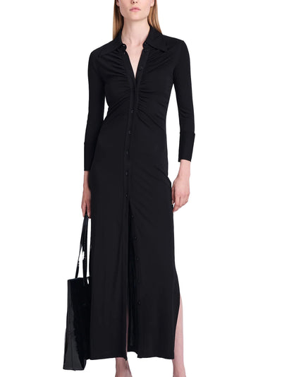 Clara Ruched Dress in Matte Crepe Jersey