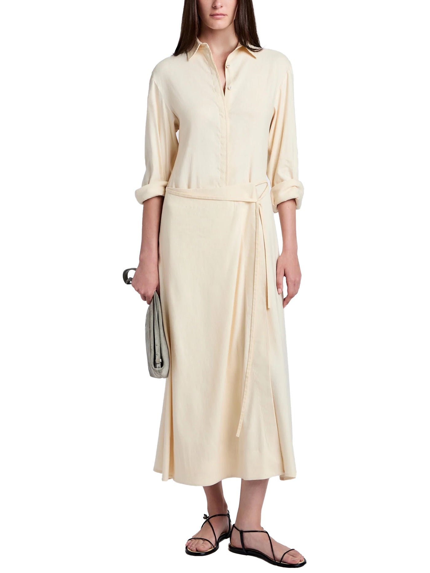Lato Wrap Dress in Linen Slub