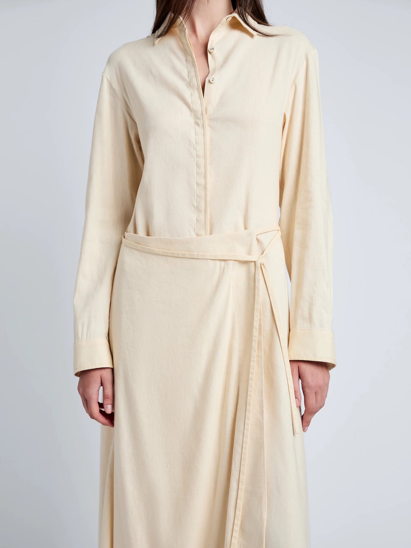 Lato Wrap Dress in Linen Slub
