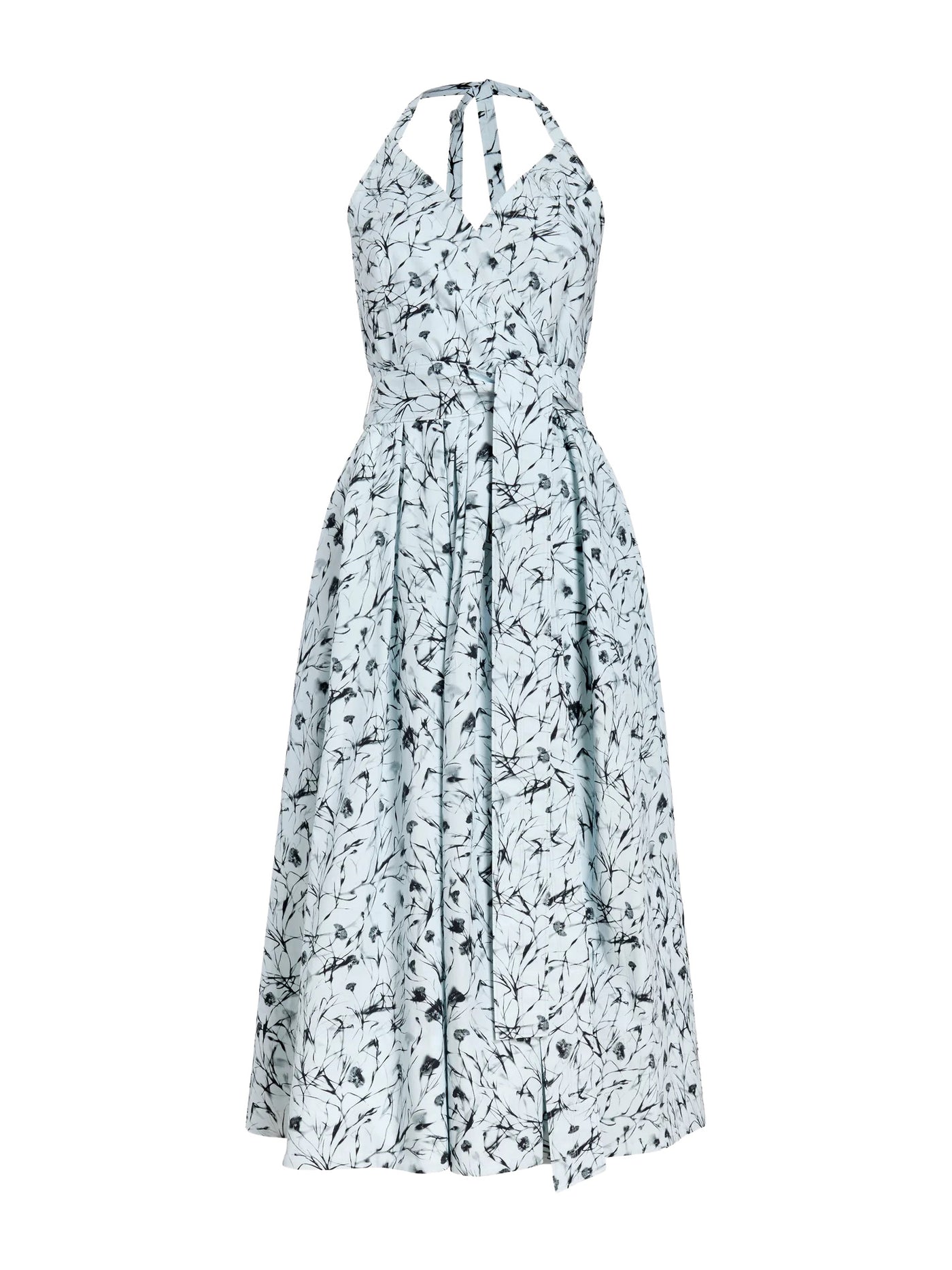 Ellison Dress in Frost & Black Printed Poplin