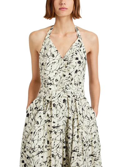 Ellison Dress in Light Butter & Black Printed Poplin