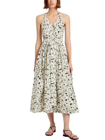 Ellison Dress in Light Butter & Black Printed Poplin