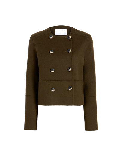 Courtney Jacket in Double Face Wool Fatigue