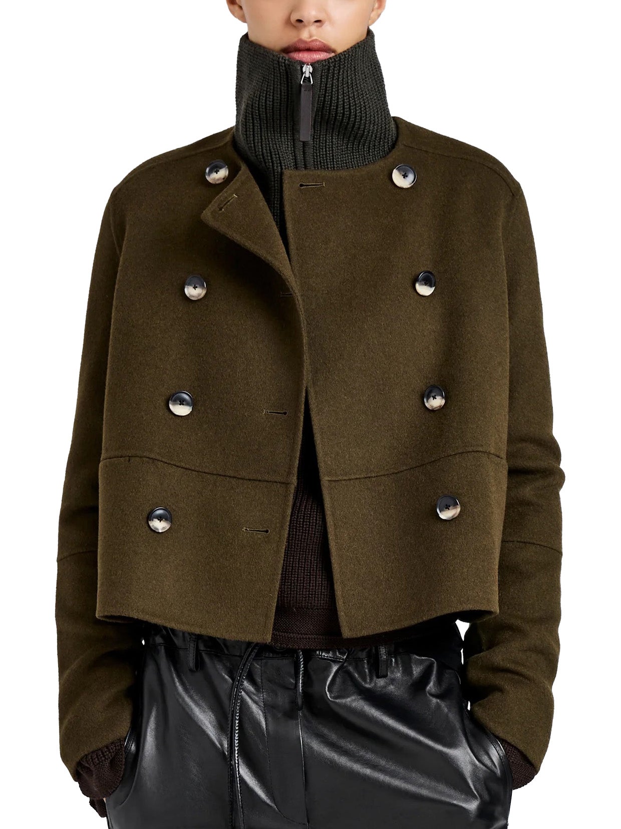 Courtney Jacket in Double Face Wool Fatigue