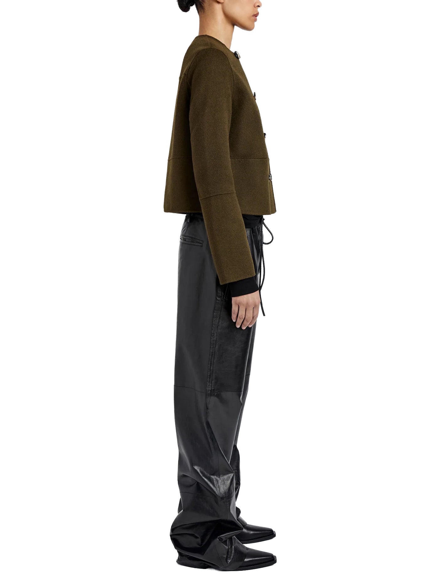 Courtney Jacket in Double Face Wool Fatigue