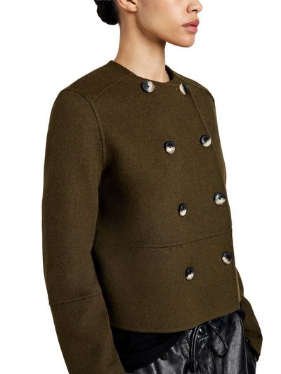 Courtney Jacket in Double Face Wool Fatigue