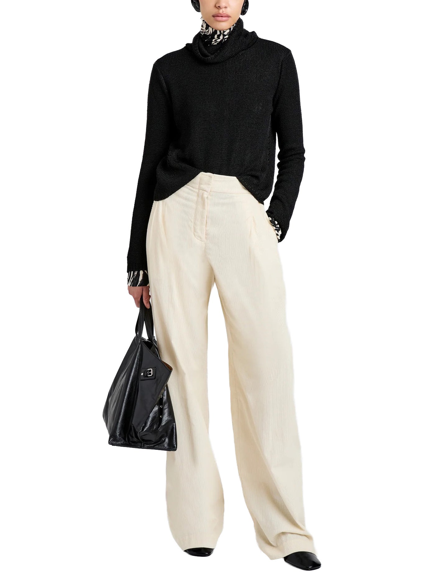 Aria Pant in Corduroy Off White