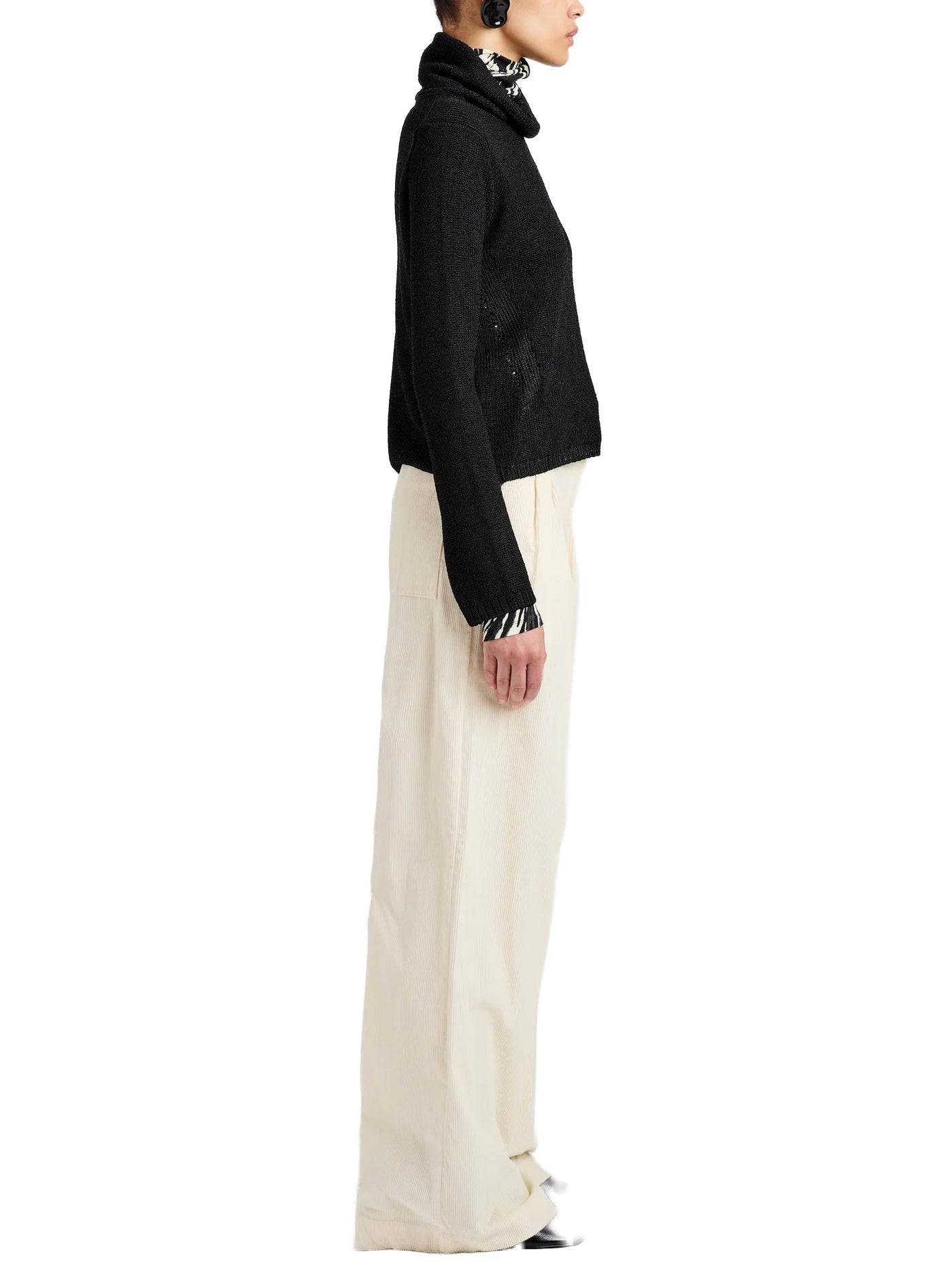 Aria Pant in Corduroy Off White