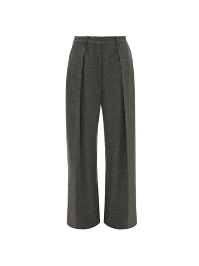 Wide Leg Trouser in Grey Melange