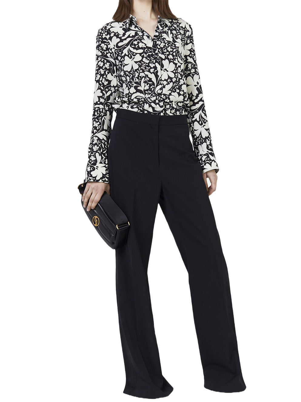 Forest Floral Print Silk Shirt