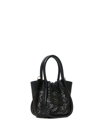 Extra Small Ruched Tote in Perforated Leather
