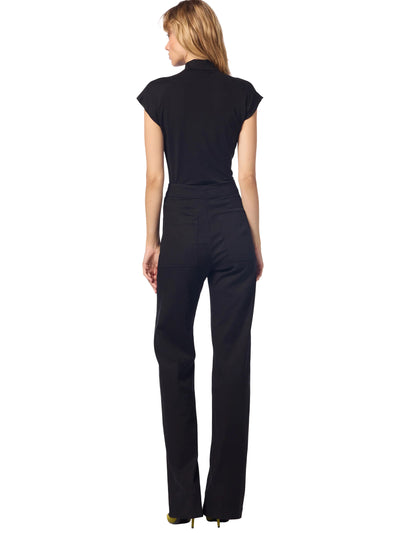 Cove Sandwashed Mock Neck Top in Black