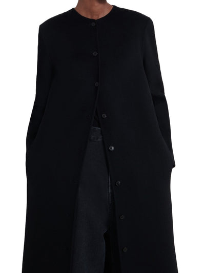 MARTIL Wool Cashmere Long Coat in Black