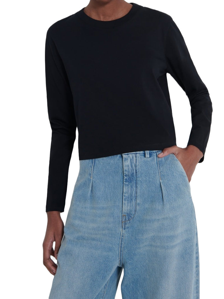 MASAL Organic Cotton Long-Sleeve T-shirt in Black