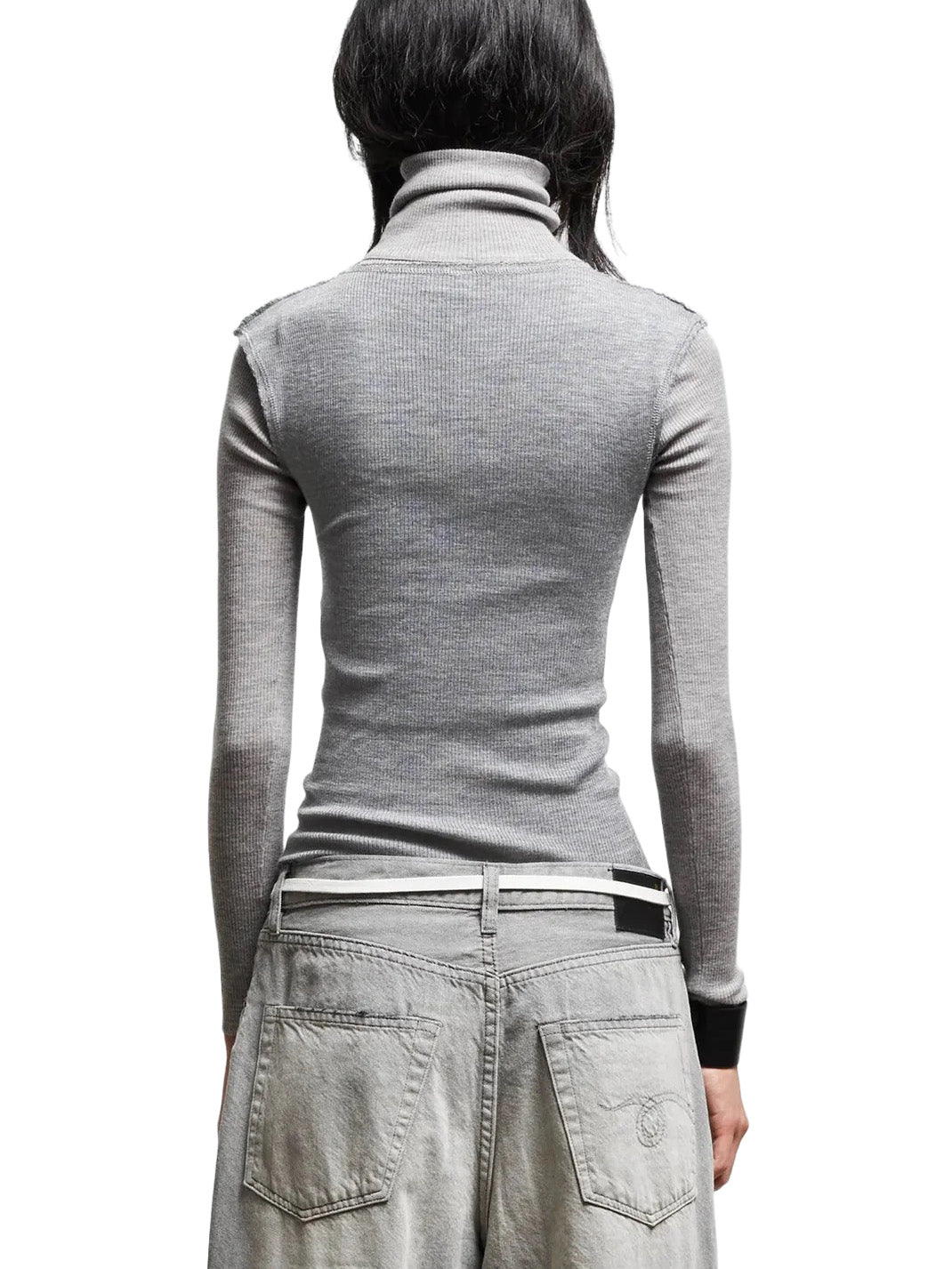 Turtleneck Twin Set in Multi-Grey