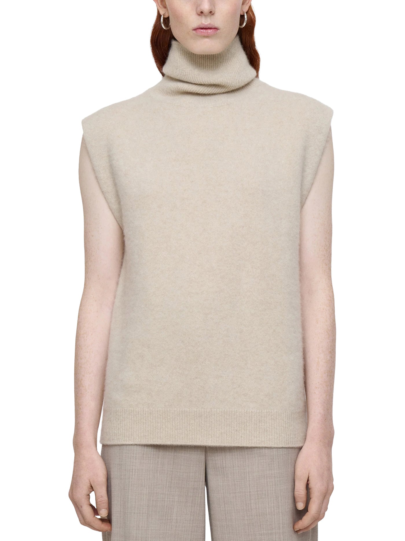 Brushed Cashmere Vest in Affogato