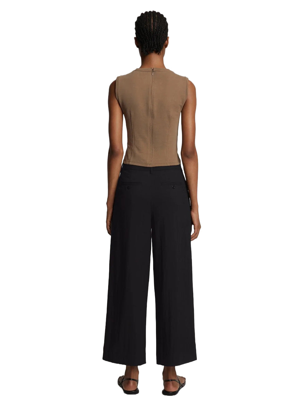 Drapey Suiting Wide Leg Pant in Black