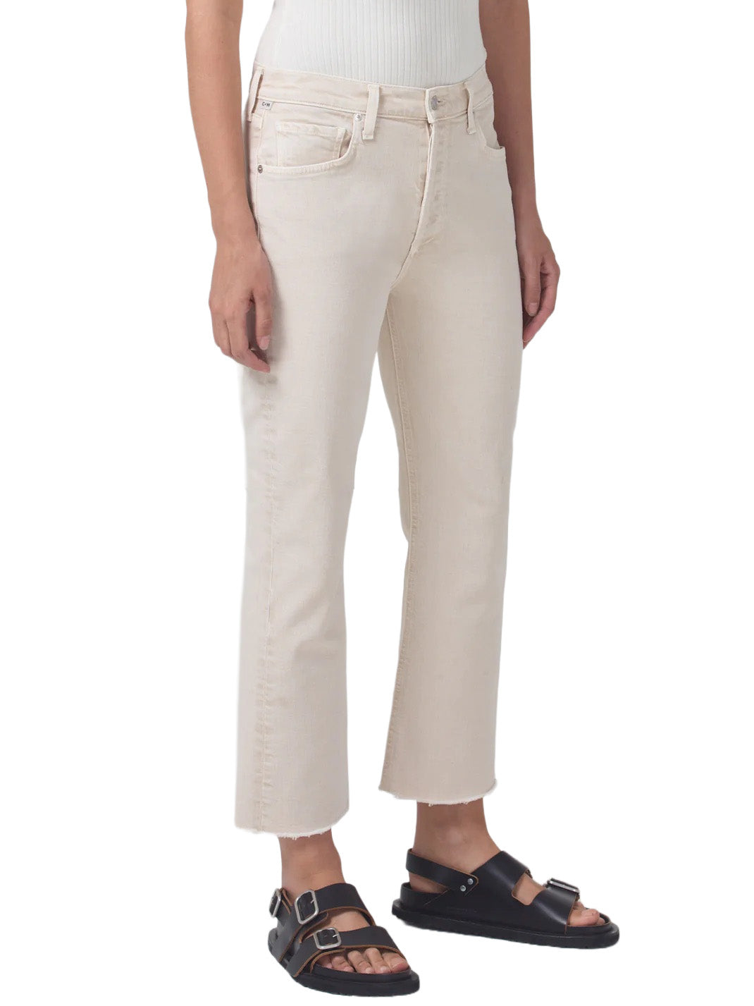 Isola Mid Rise Cropped Boot in Almondette