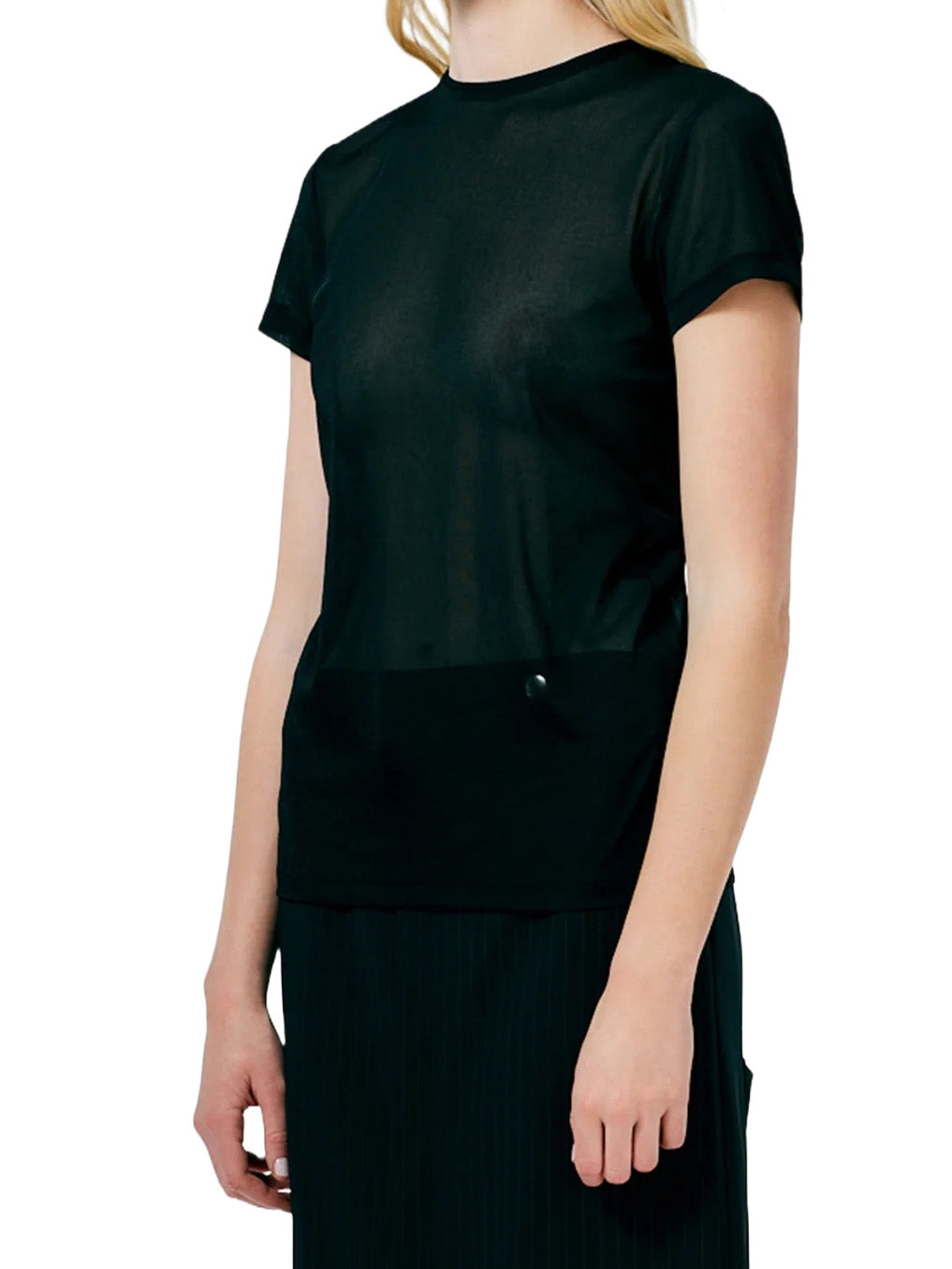 Sheer Gauze Baby T-Shirt in Black
