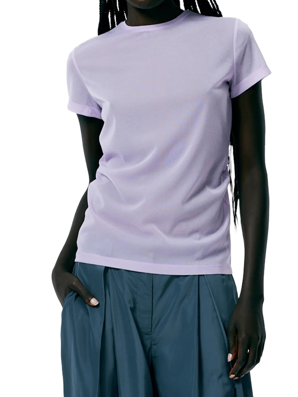 Sheer Gauze Baby T-Shirt in Dusty Lavender