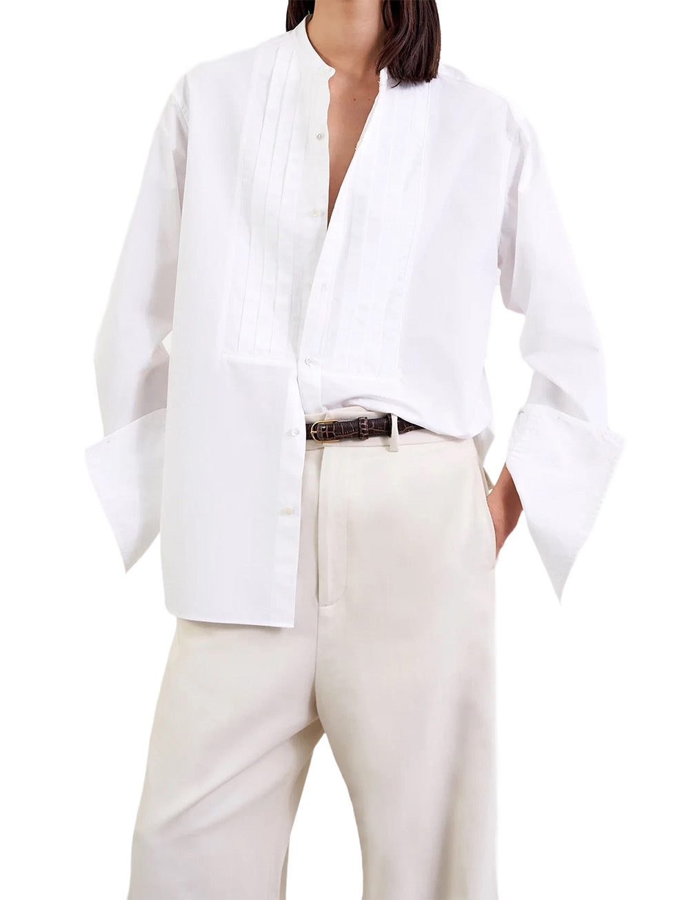 Tiago Tuxedo Pullover in White
