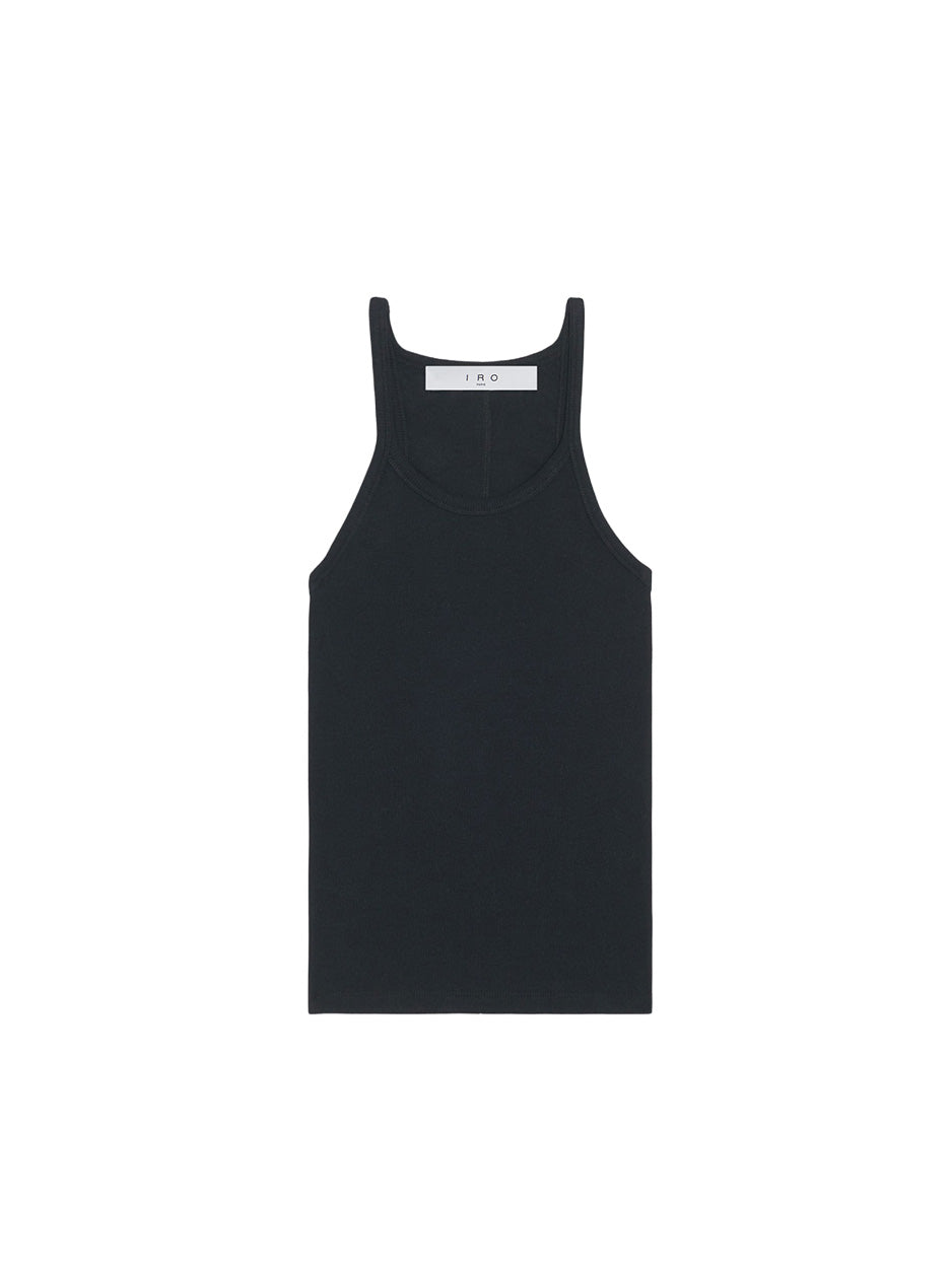 Palisso Ribbed Tank Top in Black